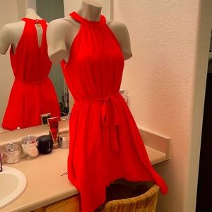 Coral sundress. Size M. Asymmetrical hem. NWT